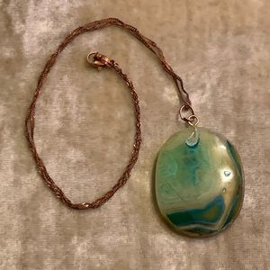 Waves of Color Pendant with Copper Necklace NEW